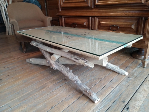 table basse en bois flotté | Meubles décoratifs en bois flotté | Bois