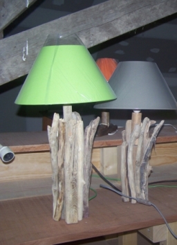 Petite Lampe avec Abat jour- Bois du Lot